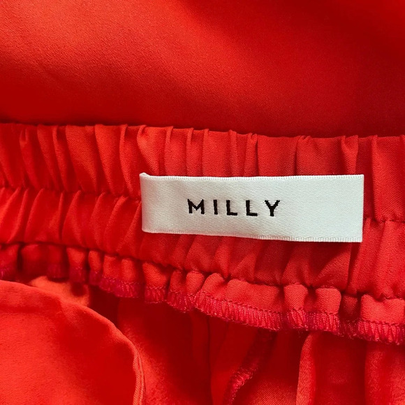 Milly Pants Tapered Leg Half Elastic Waist Pull On Orange Size Small - Picture 9 of 9